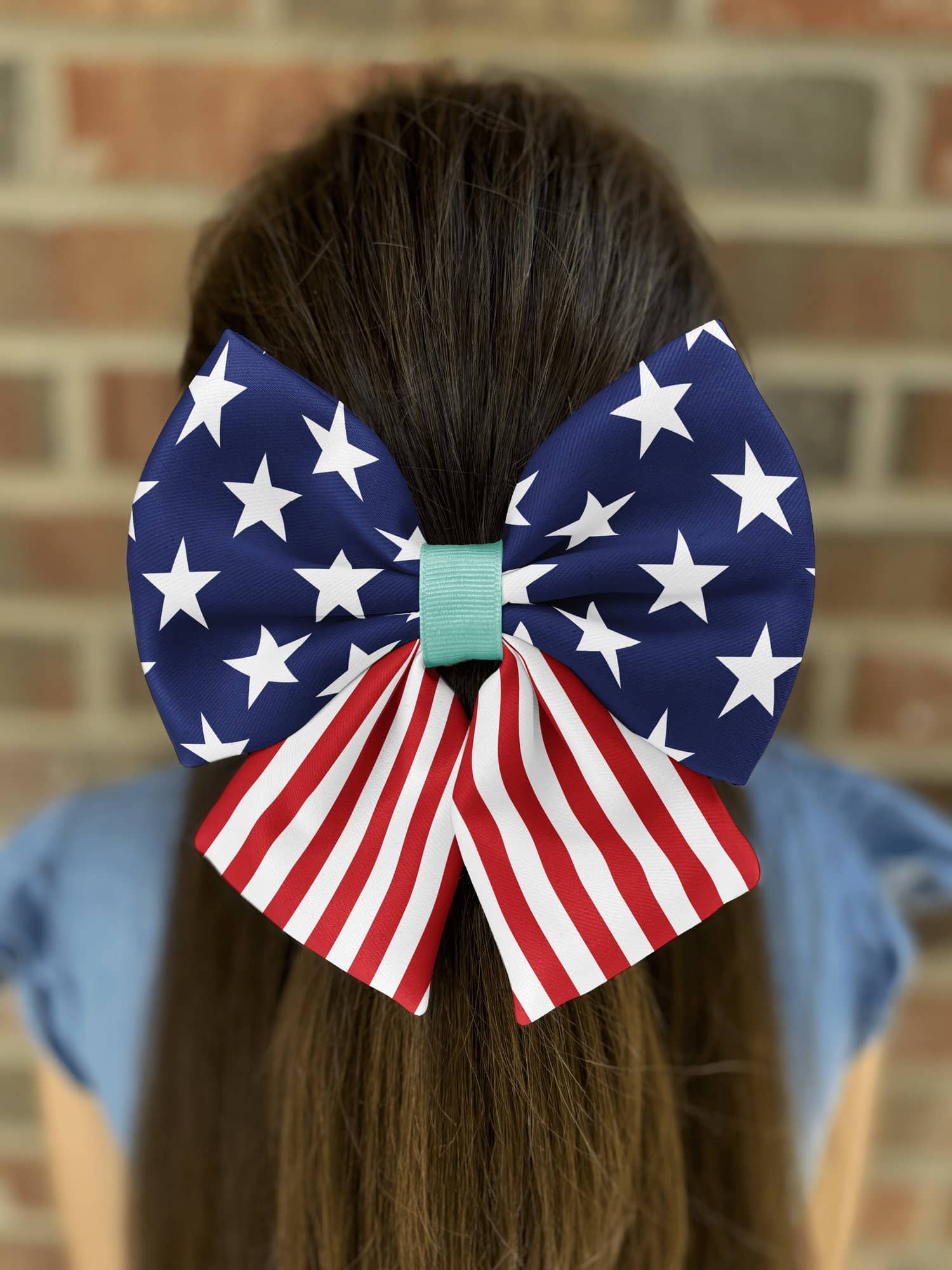 Hair bow with American flag design