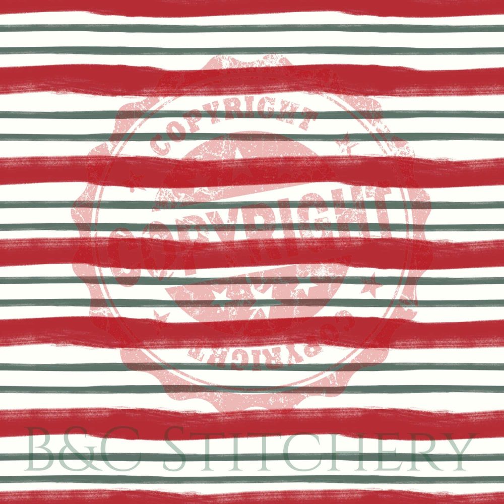 Red and white striped design with copyright overlay.